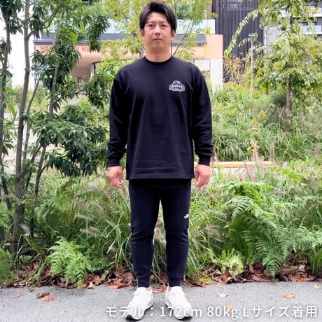 ロングスリーブTシャツ＜I'm IMANAMI Class＞ブラック×ブラックワッペン ビッグシルエット