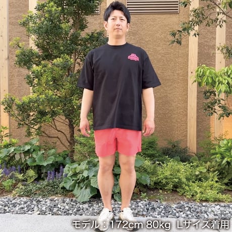 ビッグシルエットTシャツ＜I'm IMANAMI Class＞ブラック×ワッペン（ピンク）