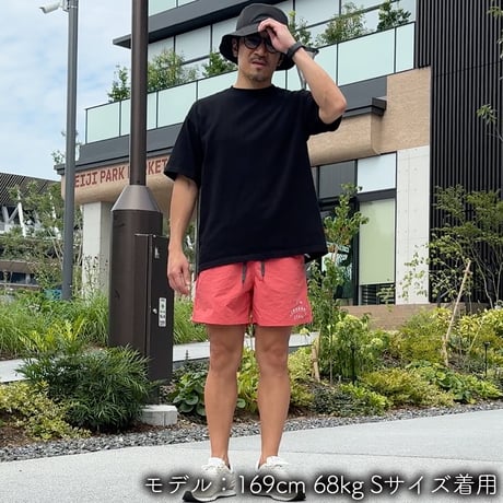 ハーフパンツ＜I'm IMANAMI Class＞ コーラル×白文字 水陸両用 2way ナイロンショーツ