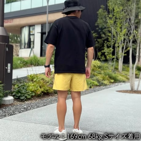 ハーフパンツ＜I'm IMANAMI Class＞ イエロー×黒文字 水陸両用 2way ナイロンショーツ