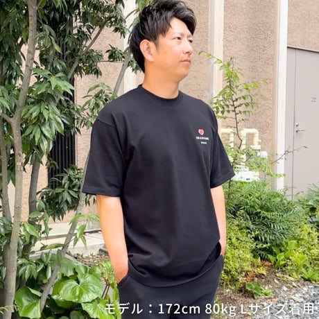 ＜IMANAMI Class ハートロゴ ビッグシルエットTシャツ＞ブラック