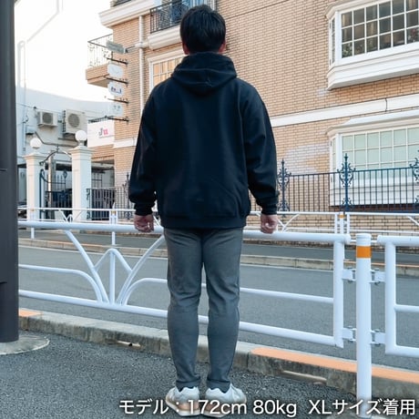 ＜IKIMASYO（いきましょう）パーカー＞ブラック×白文字（裏起毛）