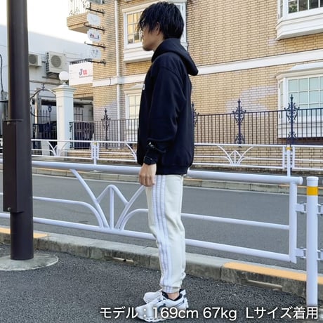 ＜IKIMASYO（いきましょう）パーカー＞ブラック×白文字（裏起毛）