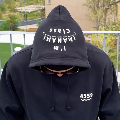 プルオーバー パーカー＜I'm IMANAMI Class＞ブラック×白文字