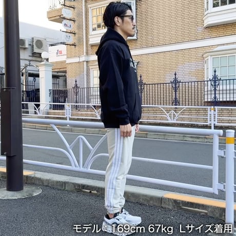 ＜IKIMASYO（いきましょう）パーカー＞ブラック×白文字（裏起毛）