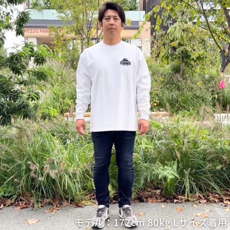 ロングスリーブTシャツ＜I'm IMANAMI Class＞ホワイト×ブラックワッペン ビッグシルエット