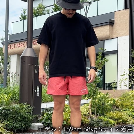ハーフパンツ＜I'm IMANAMI Class＞ コーラル×白文字 水陸両用 2way ナイロンショーツ