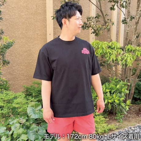 ビッグシルエットTシャツ＜I'm IMANAMI Class＞ブラック×ワッペン（ピンク）