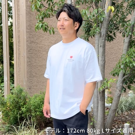 ＜KING OF FARM（二軍の帝王）ハートロゴ ビッグシルエットTシャツ＞ホワイト