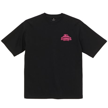 ビッグシルエットTシャツ＜I'm IMANAMI Class＞ブラック×ワッペン（ピンク）