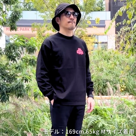 ロングスリーブTシャツ＜I'm IMANAMI Class＞ブラック×ピンクワッペン ビッグシルエット