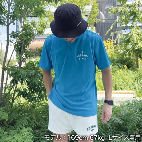ドライポロシャツ＜IMANAMI Class＞ターコイズ×白文字