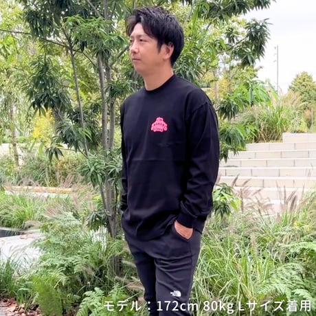 ロングスリーブTシャツ＜I'm IMANAMI Class＞ブラック×ピンクワッペン ビッグシルエット