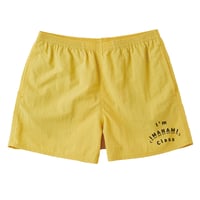 ハーフパンツ＜I'm IMANAMI Class＞ イエロー×黒文字 水陸両用 2way ナイロンショーツ