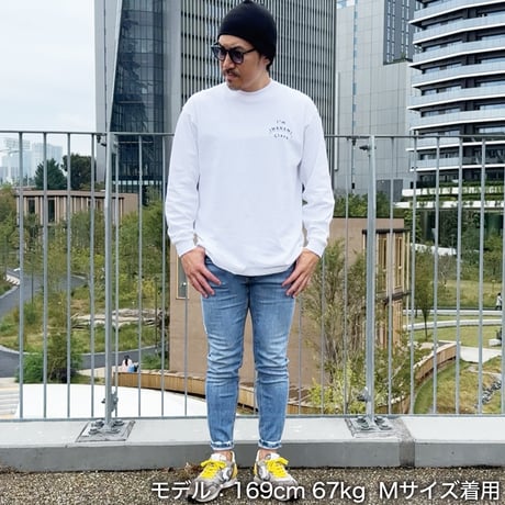 ロングスリーブTシャツ＜I'm IMANAMI Class＞ホワイト×黒文字 ビッグシルエット
