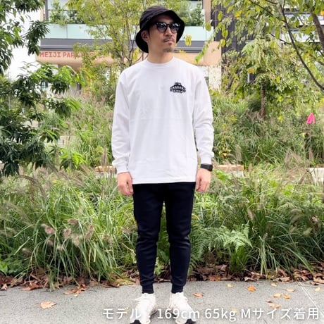 ロングスリーブTシャツ＜I'm IMANAMI Class＞ホワイト×ブラックワッペン ビッグシルエット