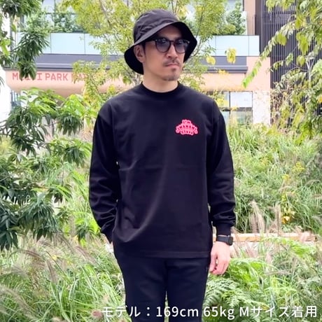 ロングスリーブTシャツ＜I'm IMANAMI Class＞ブラック×ピンクワッペン ビッグシルエット