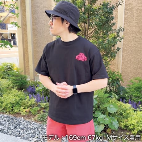ビッグシルエットTシャツ＜I'm IMANAMI Class＞ブラック×ワッペン（ピンク）