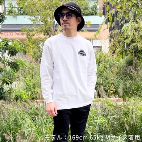 ロングスリーブTシャツ＜I'm IMANAMI Class＞ホワイト×ブラックワッペン ビッグシルエット