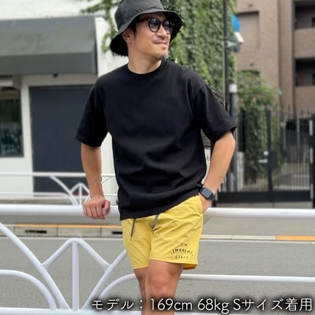 ハーフパンツ＜I'm IMANAMI Class＞ イエロー×黒文字 水陸両用 2way ナイロンショーツ