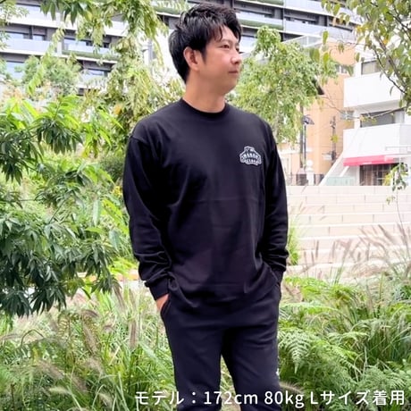 ロングスリーブTシャツ＜I'm IMANAMI Class＞ブラック×ブラックワッペン ビッグシルエット