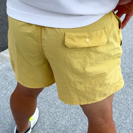 ハーフパンツ＜I'm IMANAMI Class＞ イエロー×白文字 水陸両用 2way ナイロンショーツ