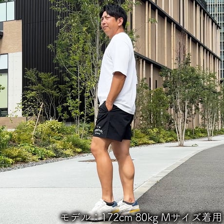ハーフパンツ＜I'm IMANAMI Class＞ ブラック×白文字 水陸両用 2way ナイロンショーツ
