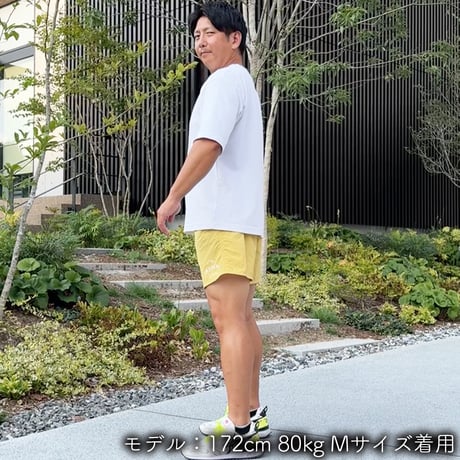 ハーフパンツ＜I'm IMANAMI Class＞ イエロー×白文字 水陸両用 2way ナイロンショーツ