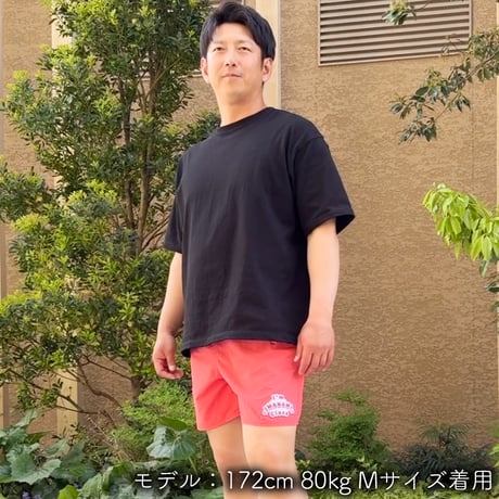 ハーフパンツ＜I'm IMANAMI Class＞ コーラル×ワッペン（レッド）