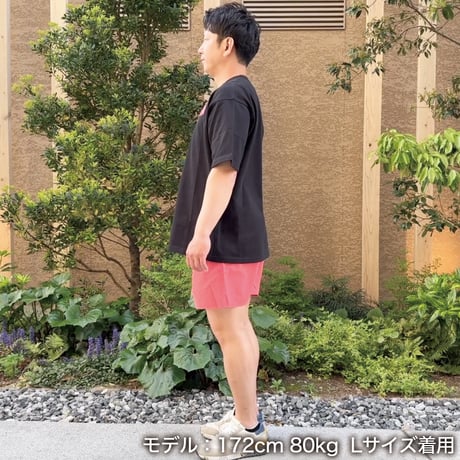 ビッグシルエットTシャツ＜I'm IMANAMI Class＞ブラック×ワッペン（ピンク）