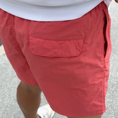 ハーフパンツ＜I'm IMANAMI Class＞ コーラル×白文字 水陸両用 2way ナイロンショーツ