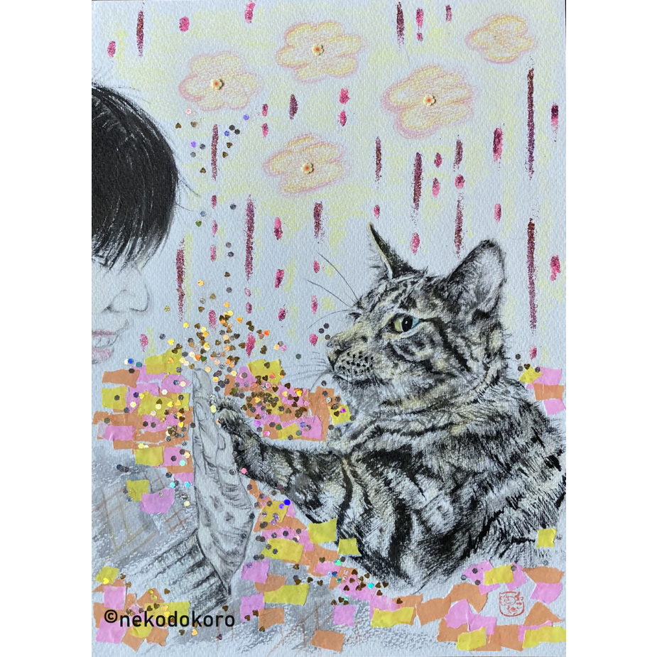 【hanako】猫　テラコッタ絵84 hanako】猫 テラコッタ絵84 hanako様専用】猫 テラコッタ絵84