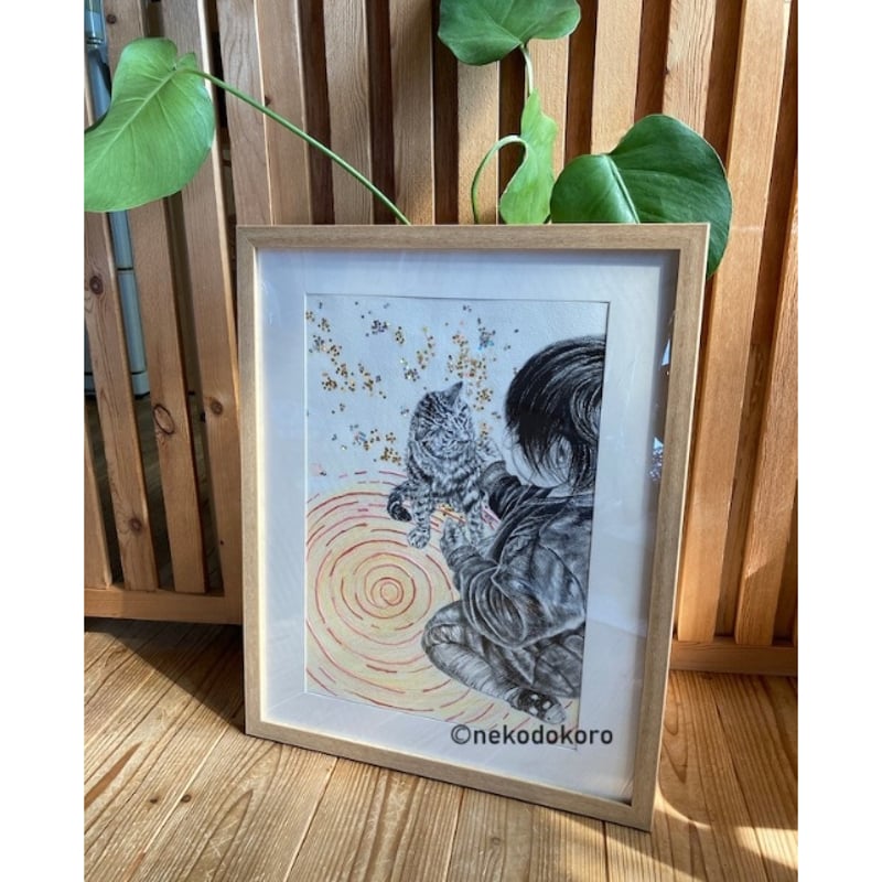 専用　色鉛筆画　猫　猫の絵　オーダーページです♪ 猫 ネコ【原画 ポストカードサイズ 色鉛筆画】 絵画 ちさと 通販