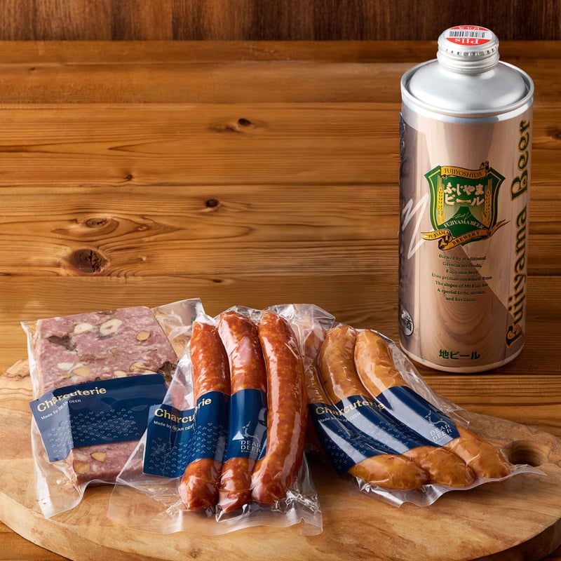 ふじやまビールとジビエセット | DEAR DEER 富士山ジビエセンター