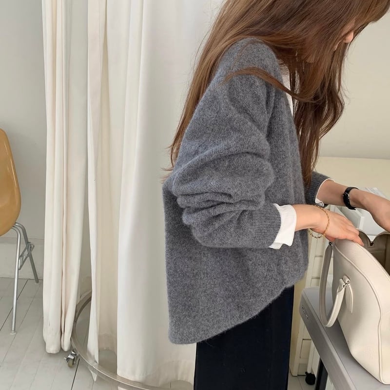 Basic Raccoon Knit Top グレー Basic Raccoon Knit Top グレー 【公式通販】