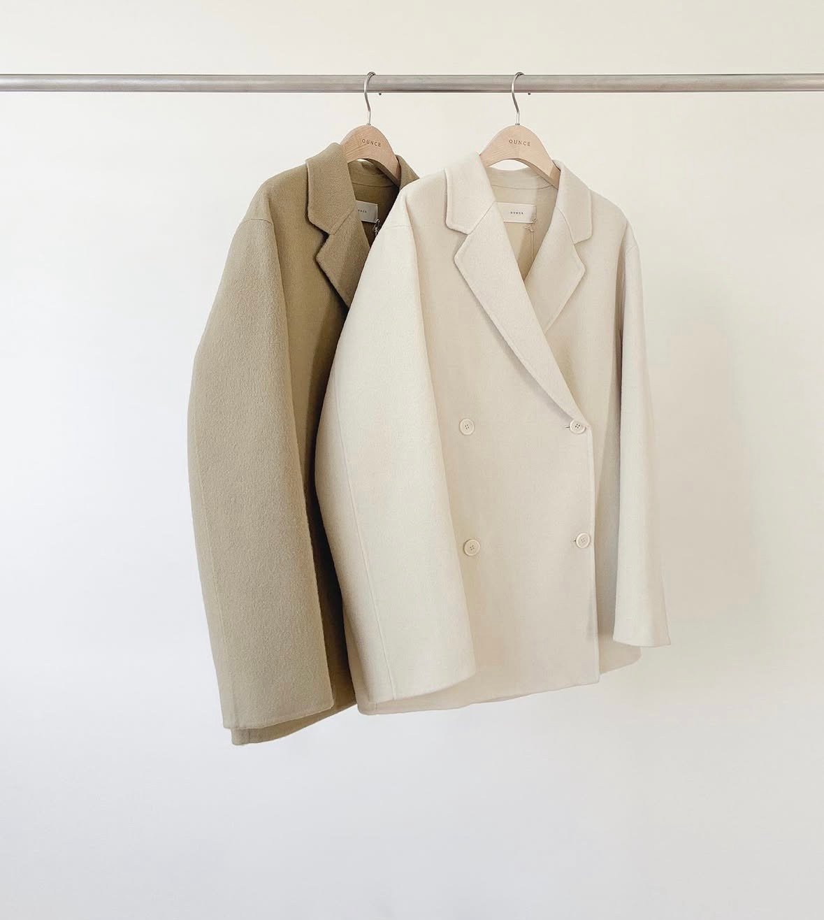 ジャケット・アウター ounce bruni double half coat ivory ounce/Bruni double half coat | be taste