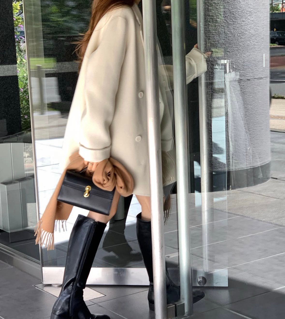 ジャケット・アウター ounce bruni double half coat ivory ounce/Bruni double half coat | be taste