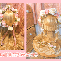 人気ブルーローズ色】薔薇ヘッドドレスカチューシャ | モアパープル