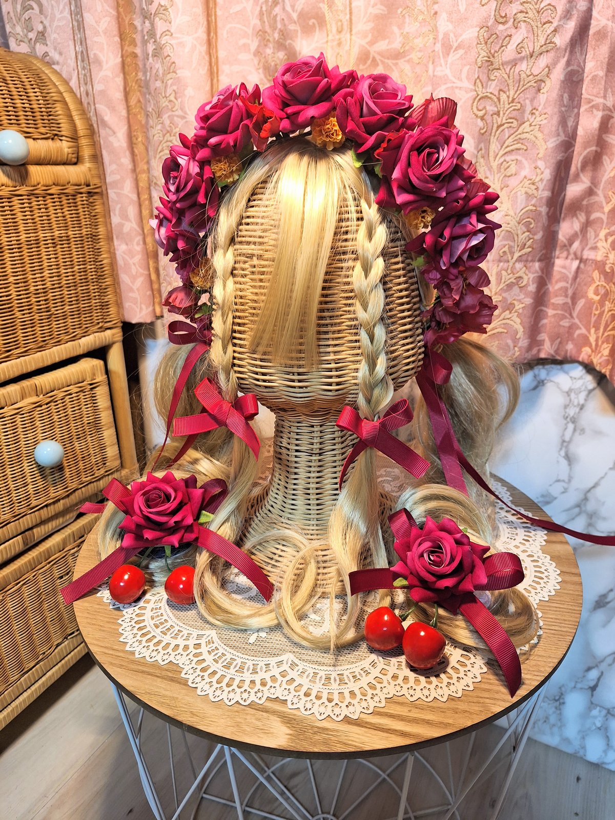 belle des poupee ハンドメイド 布花 ヘッドドレス ドレスハット