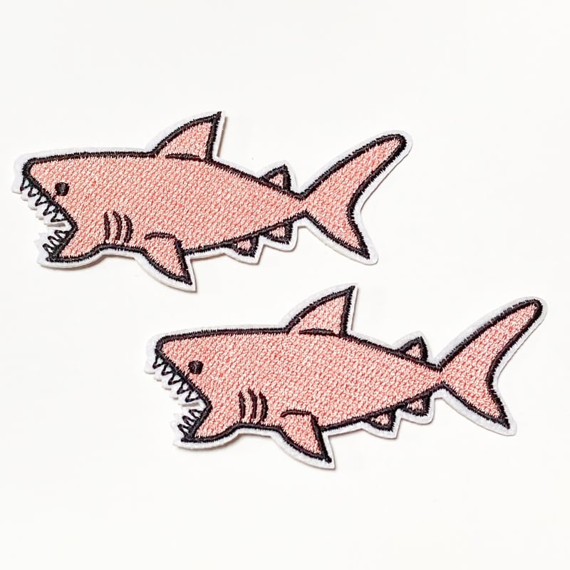 アイロンワッペン】サメ 2枚セット | ヒトポチパッチ