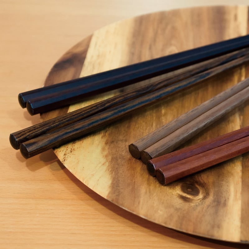 茶色　箸　木目箸 銘木八角箸 23cm｜メイボクハチカクハシ｜食洗対応箸｜銘木箸