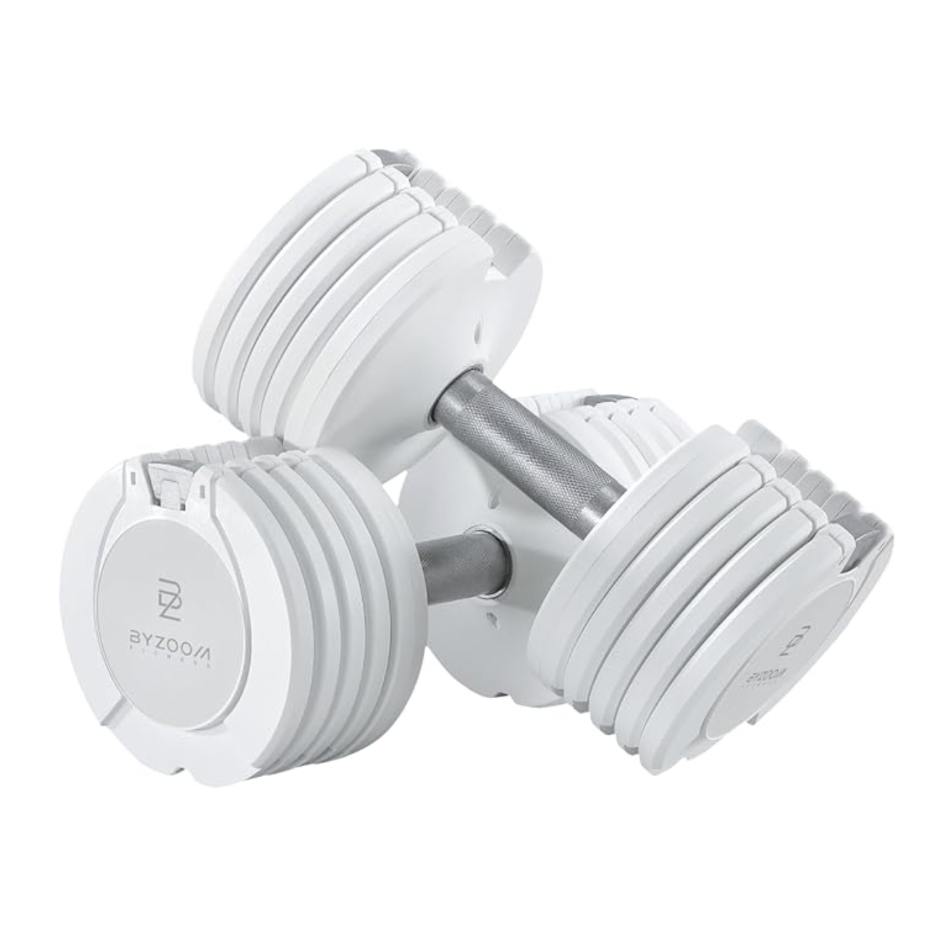 BYZOOM 可変式ダンベル PURE SERIES ホワイト 10kg × 2 Pure Series 可変式ダンベル 10kgホワイト – Byzoom Fitness