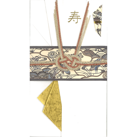 結房ご祝儀袋　紅型横　寒色