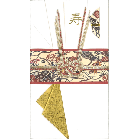 結房ご祝儀袋　紅型横　暖色