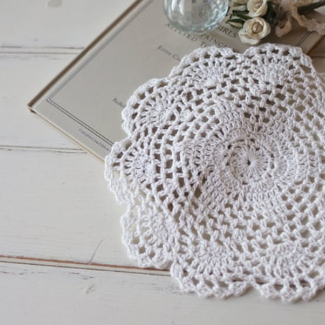 Doily M ナチュラルドイリー クロシェレース編みドイリー