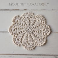 Moulinet 小さな花柄ミニレースドイリーコットン ナチュラル