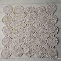Crochet Square クロシェスクエア クリーム モチーフつなぎのプレイスマット クロシェカバー