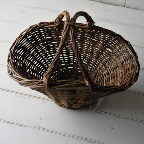 Antique Style Willow Panier アンティーク風 柳のウィローパニエ（舟形バスケット）
