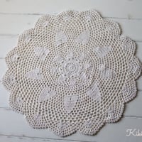 Doily round 45 ナチュラルドイリー大判レース編みドイリー
