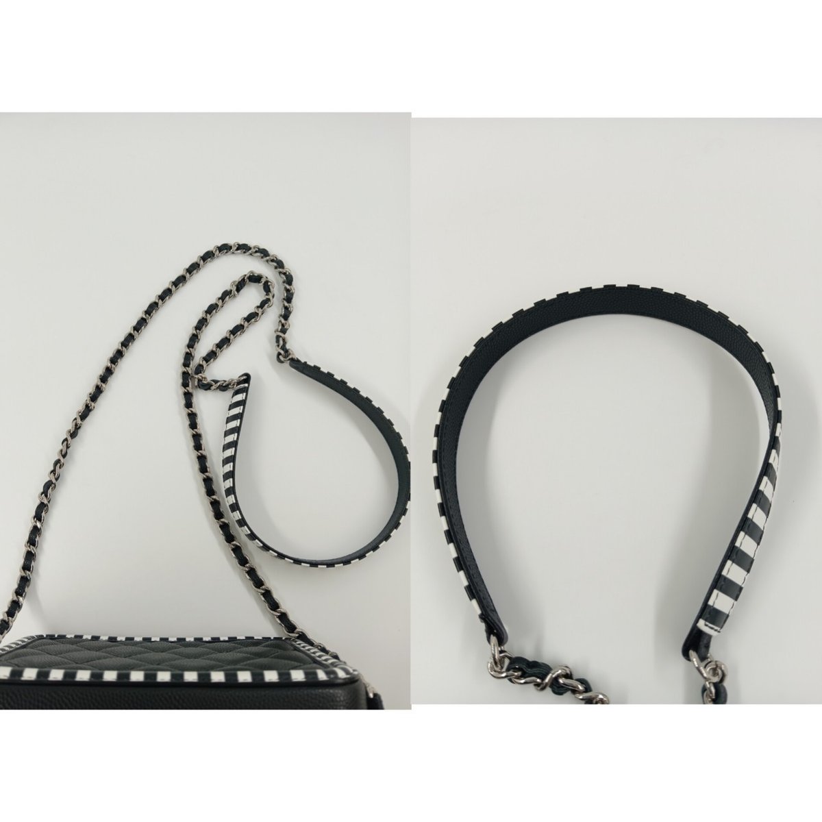 CHANEL シャネルフィリグリーキャビアスキンチェーンショルダー1061